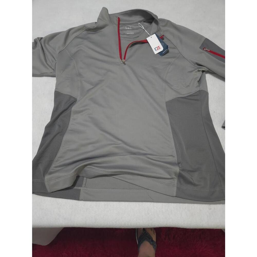 Cutter & Buck DryTec 1/3 Zip Pullover Grey XXL Men’s Golf Quarter Zip NWT